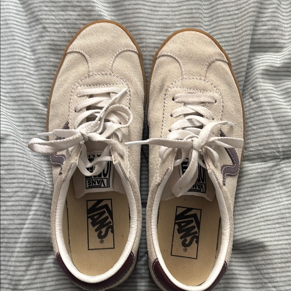 Vans Off-White and Purple Casual Sneakers